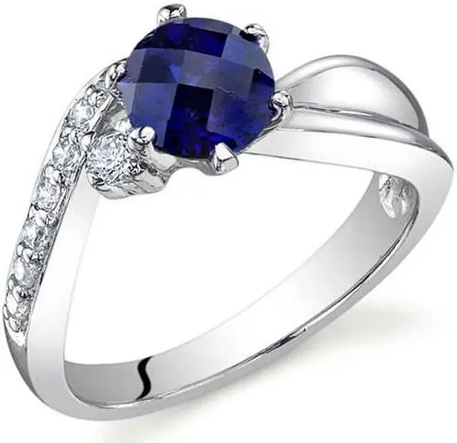 Main image of Ethereal Curves 1.25 carats Sapphire Ring in Sterling Silver Size 8