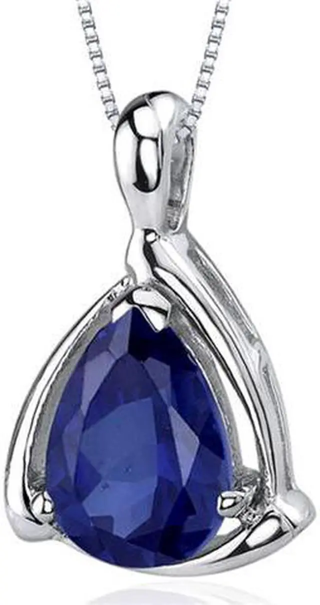 Main image of Enchanting Elegance 2.50 carats Pear Shape Sterling Silver Blue Sapphire Pendant