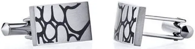 Main image of Abstract Squiggle Design Brushed Finish Titanium Cufflinks