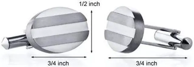 Alt view image 2 of 3 - Oravo SC1050 Grooved Brushed Finish Oval Titanium Cufflinks