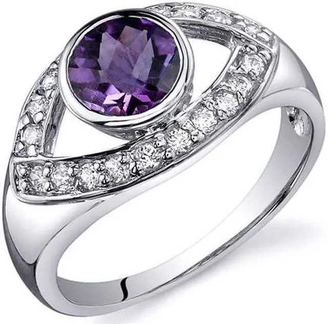 Main image of Captivating Curves 0.75 carats Amethyst Ring in Sterling Silver Size 6