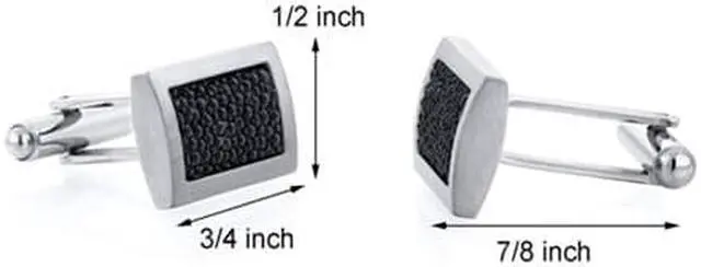 Alt view image 3 of 4 - Black Bubble Texture Rectangular Brushed Finish Titanium Mens Cufflinks