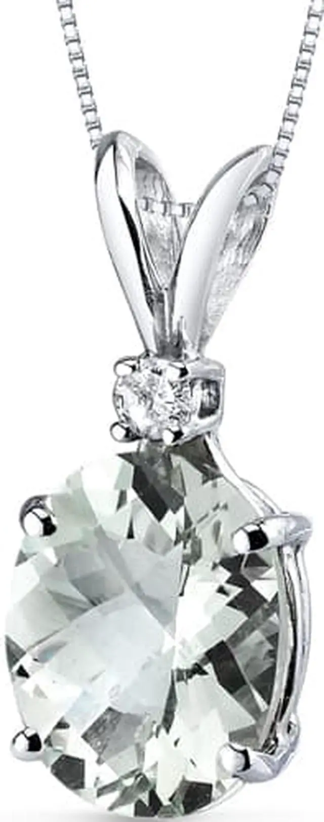 Main image of 14 kt White Gold Oval Shape 2.25 ct Green Amethyst Pendant