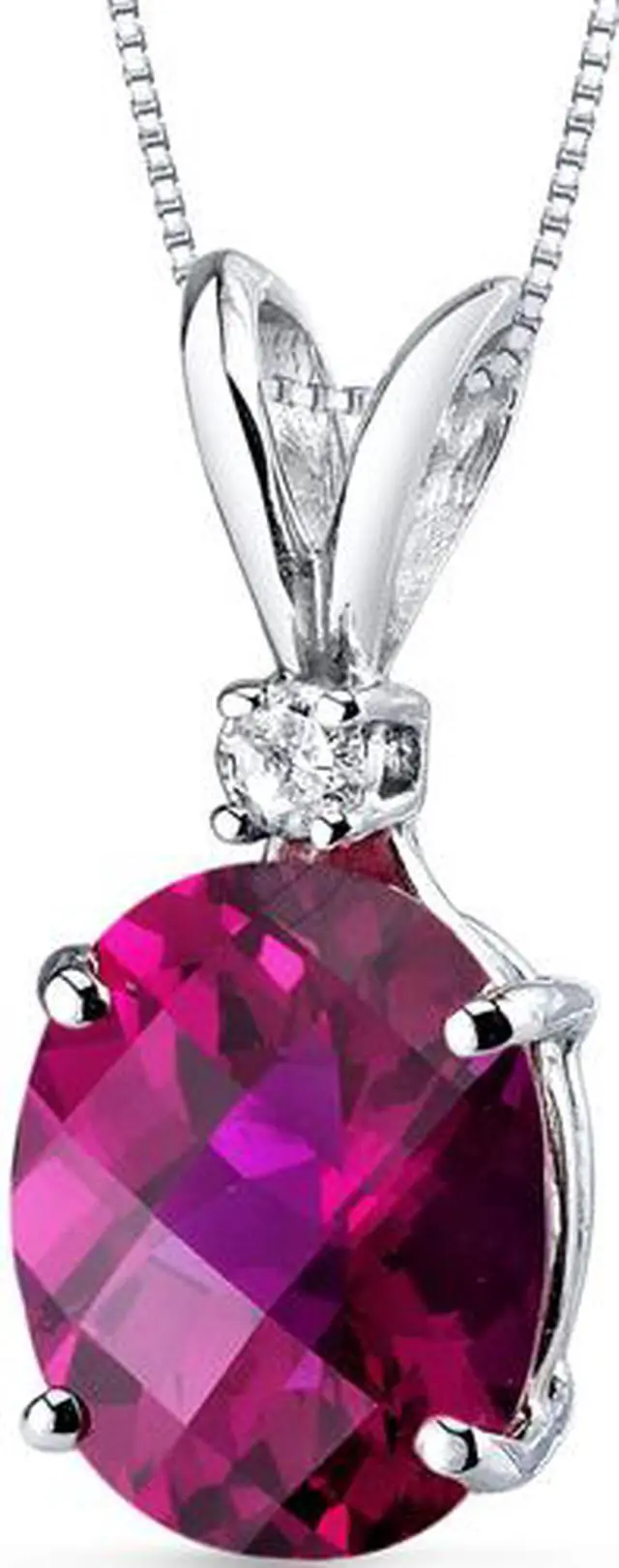 Main image of 14 kt White Gold Oval Shape 3.50 ct Ruby Pendant
