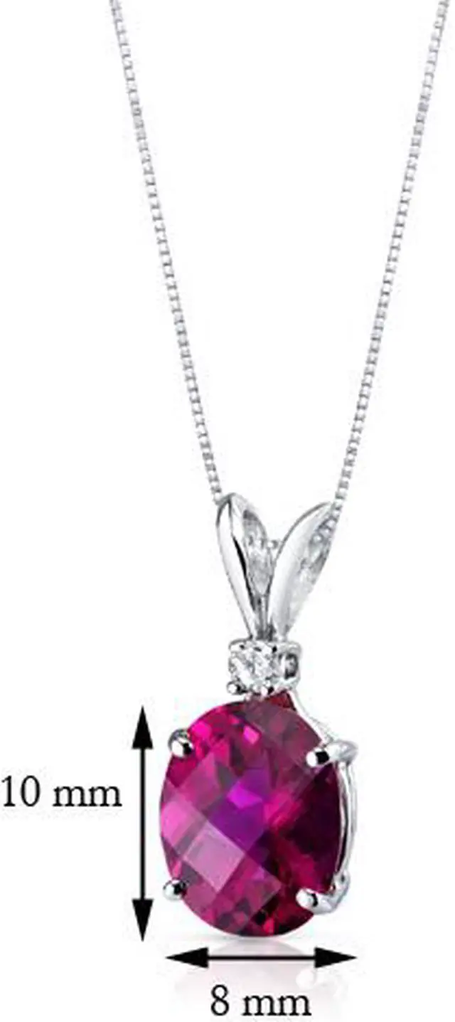 Alt view image 3 of 8 - 14 kt White Gold Oval Shape 3.50 ct Ruby Pendant