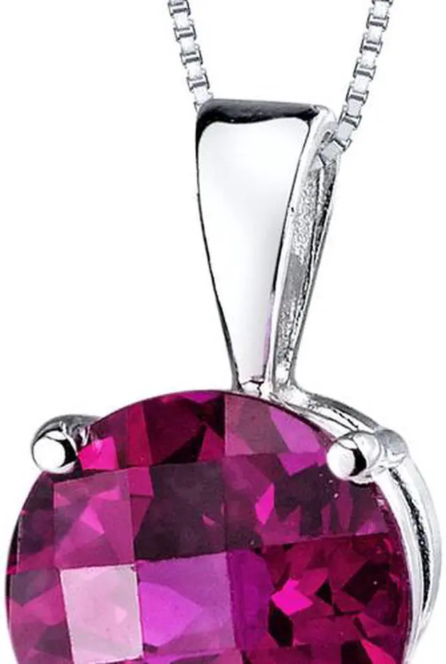 Alt view image 2 of 8 - 14 kt White Gold Round Cut 2.50 ct Ruby Pendant