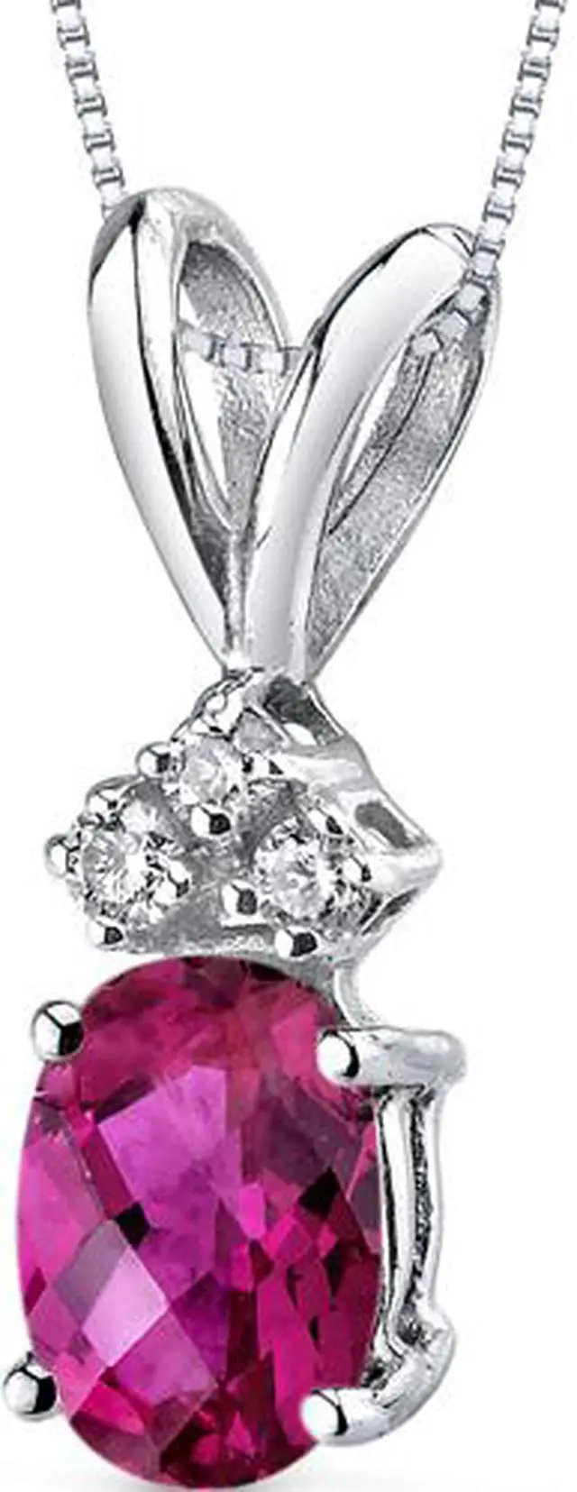 Main image of 14 kt White Gold Oval Shape 1.00 ct Ruby Pendant