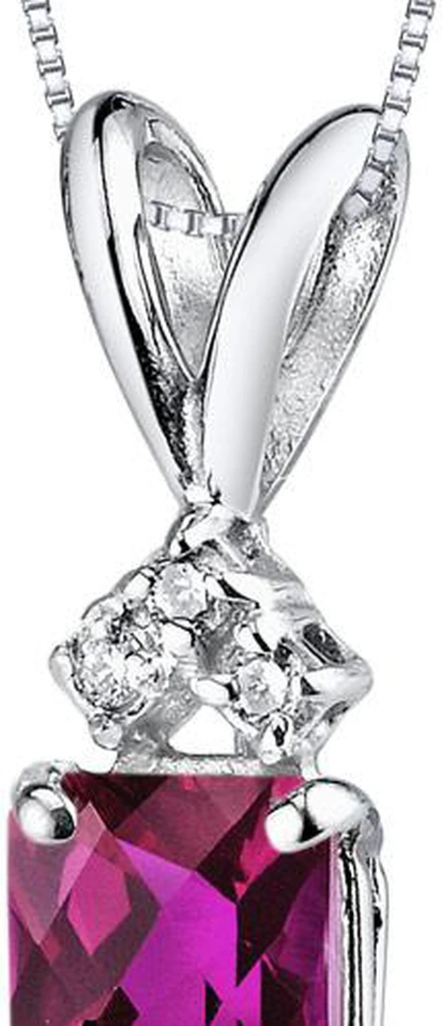 Alt view image 2 of 8 - 14 kt White Gold Radiant Cut 1.25 ct Ruby Pendant