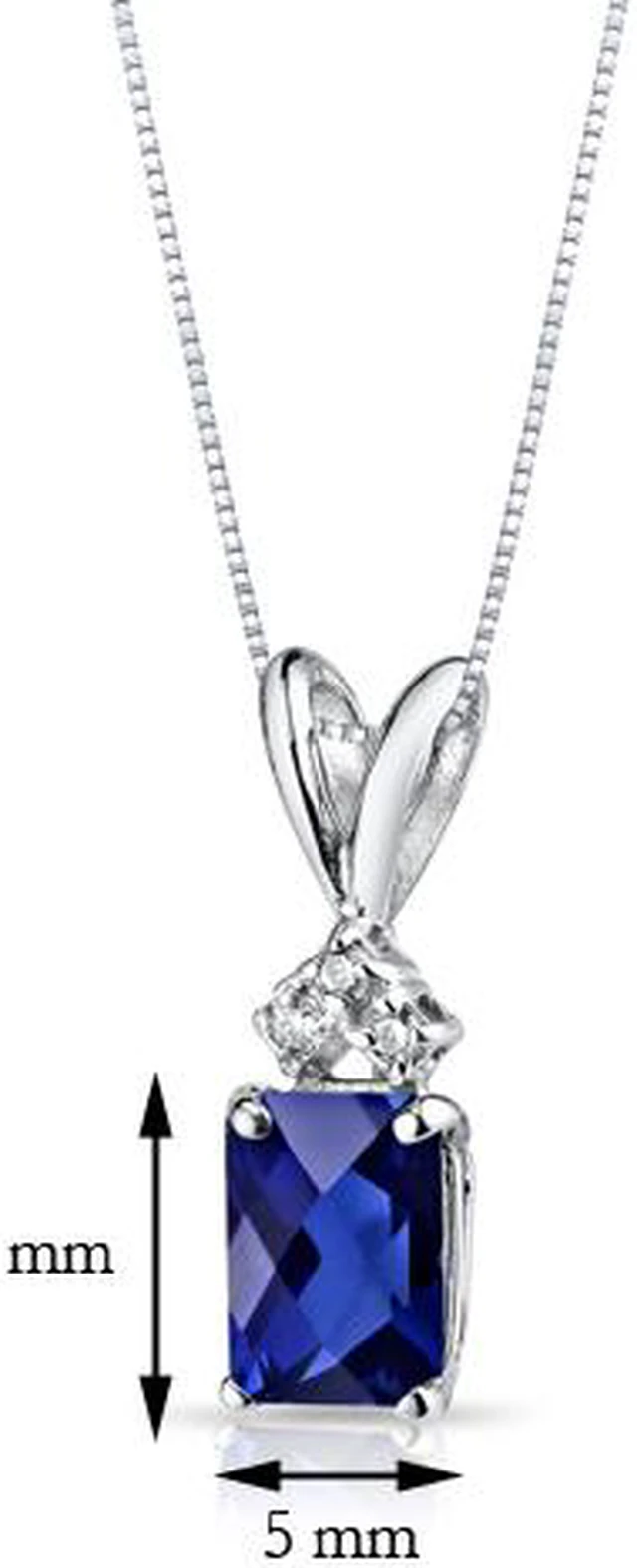 Alt view image 3 of 8 - 14 kt White Gold Radiant Cut 1.25 ct Blue Sapphire Pendant