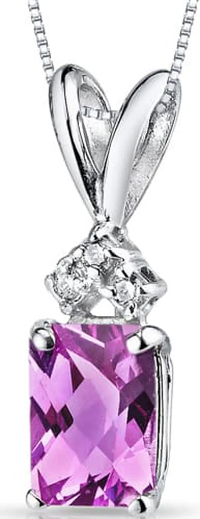 Main image of 14 kt White Gold Radiant Cut 1.25 ct Pink Sapphire Pendant