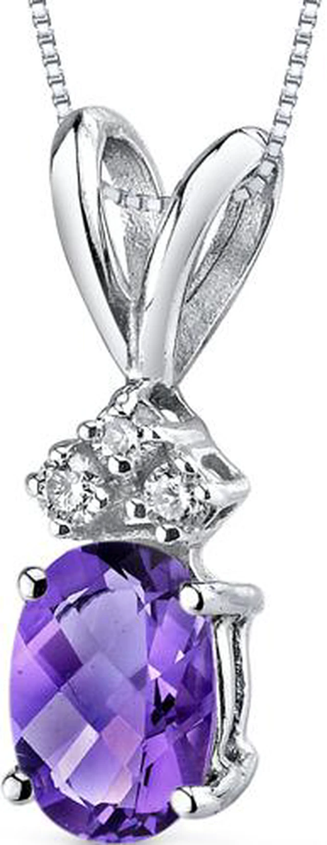 Main image of 14 kt White Gold Oval Shape 0.75 ct Amethyst Pendant