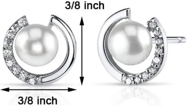 Alt view image 3 of 4 - Oravo SE8324 6.5mm Freshwater White Pearl Earrings in Sterling Silver