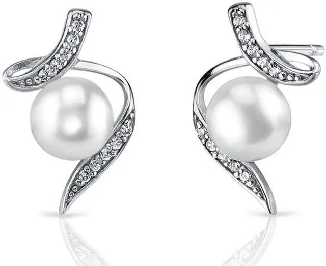 Main image of Oravo SE8342 6.5mm Freshwater White Pearl Earrings in Sterling Silver