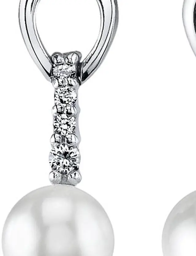 Alt view image 2 of 4 - Oravo SE8344 6.5mm Freshwater White Pearl Earrings in Sterling Silver