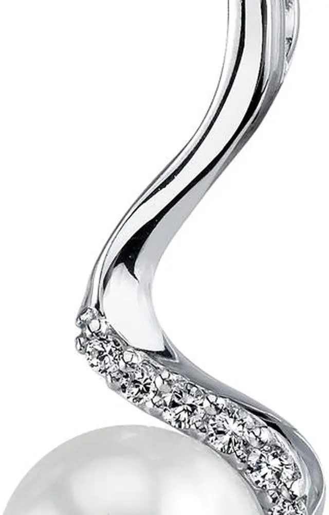 Alt view image 2 of 6 - 10.5mm Freshwater White Pearl Pendant in Sterling Silver