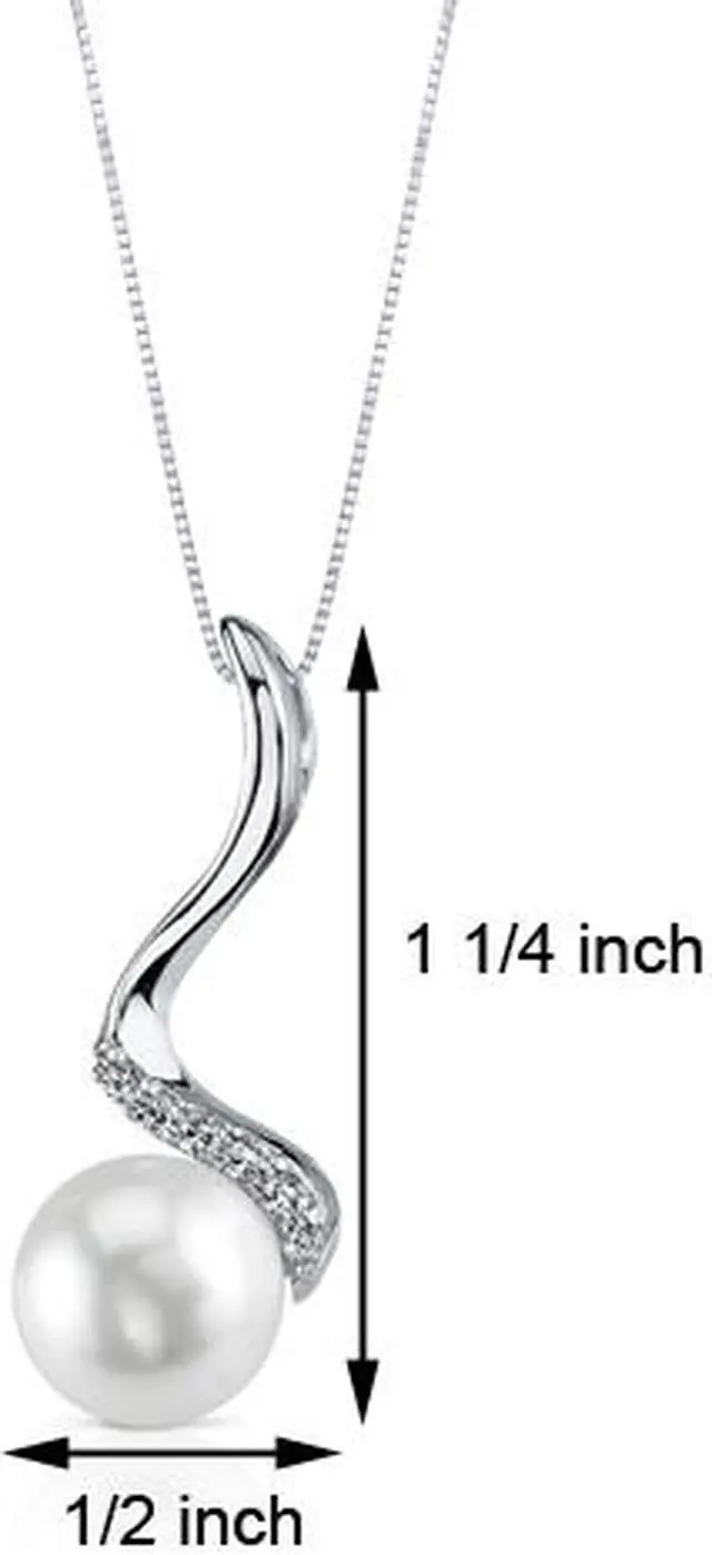 Alt view image 3 of 6 - 10.5mm Freshwater White Pearl Pendant in Sterling Silver