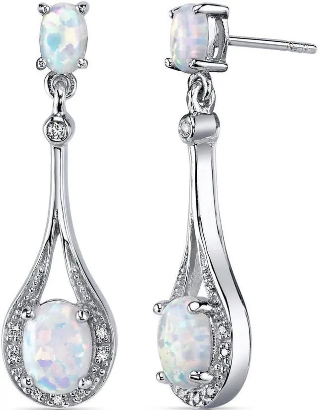 Main image of Opal Earrings Sterling Silver Oval Shape 3.50 Carats