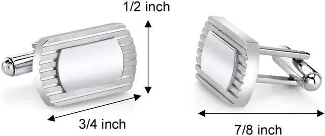 Alt view image 3 of 4 - ID Style Lined Stainless Steel Cufflinks