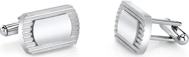Main image of ID Style Lined Stainless Steel Cufflinks