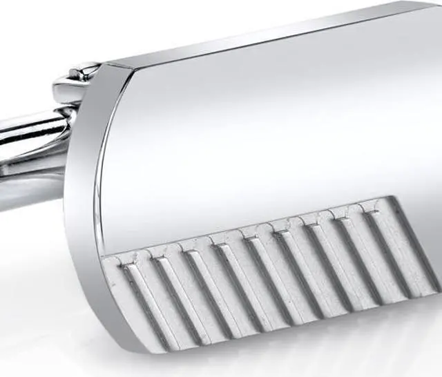 Alt view image 2 of 4 - Brushed Finish Razor Cut Stainless Steel Cufflinks