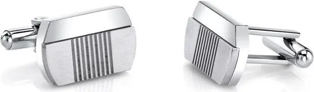 Main image of Abstract Modern Layered Stainless Steel Cufflinks
