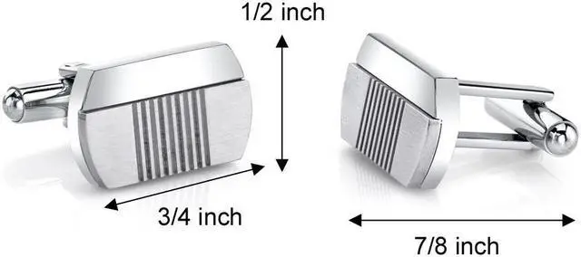 Alt view image 3 of 4 - Abstract Modern Layered Stainless Steel Cufflinks