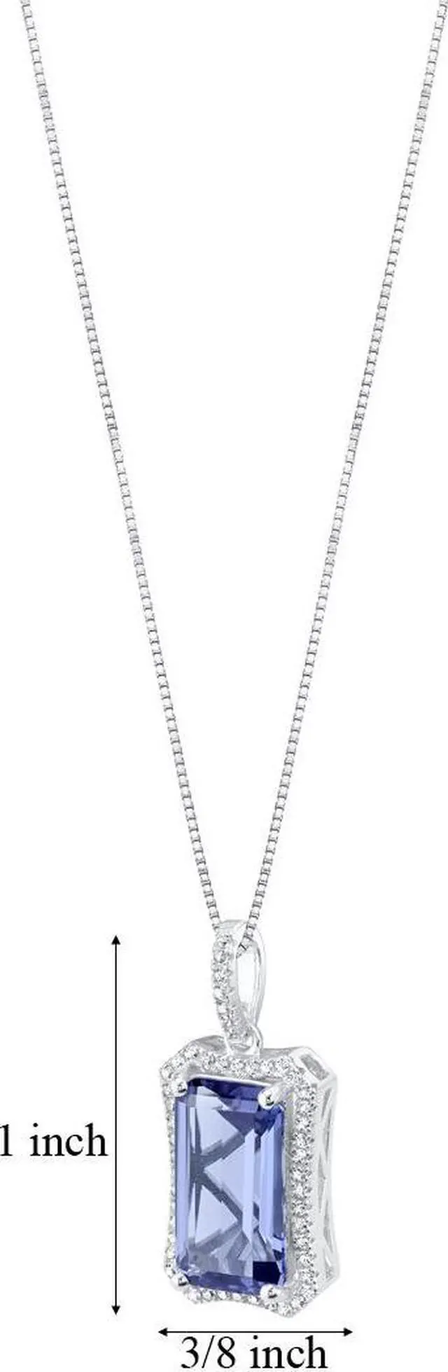 Alt view image 2 of 6 - Simulated Tanzanite Sterling Silver Celestial Pendant Necklace