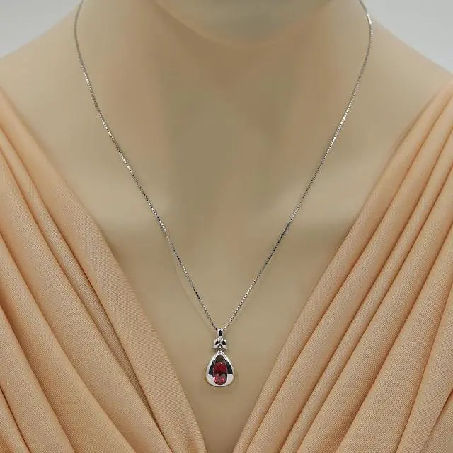 Alt view image 2 of 6 - Created Ruby Sterling Silver Cascade Pendant Necklace