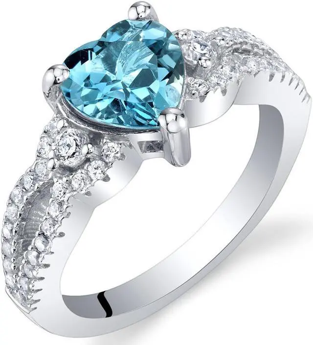 Main image of Oravo London Blue Topaz Sterling Silver Heart Soulmate Ring