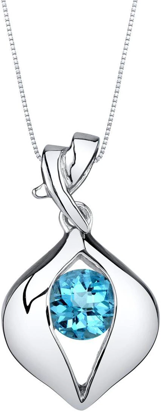 Main image of Swiss Blue Topaz Sterling Silver Venus Pendant Necklace