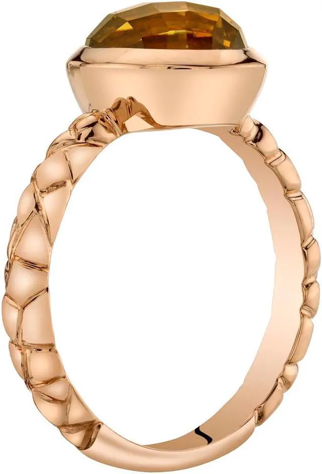 Main image of 14k Rose Gold2.00 carat Citrine Cupola Solitaire Dome Ring