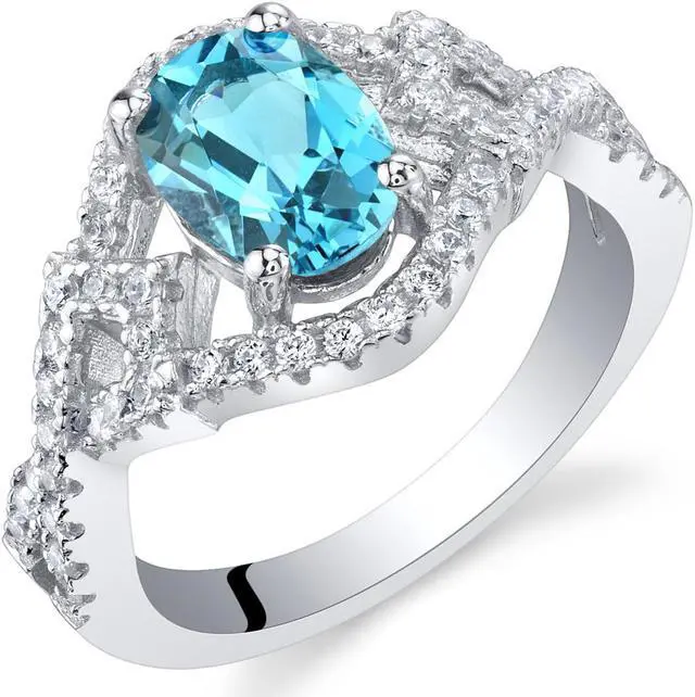 Main image of Oravo London Blue Topaz Sterling Silver Lace Ring