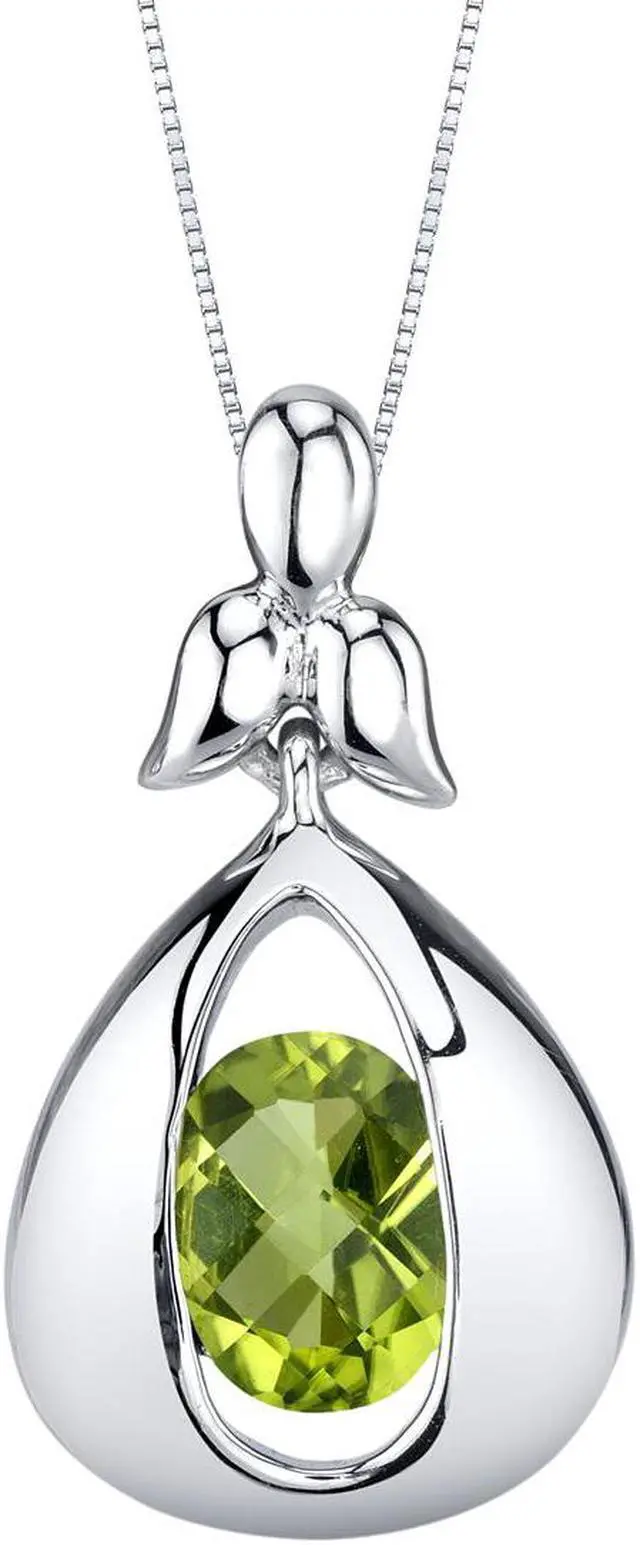 Main image of Peridot Sterling Silver Cascade Pendant Necklace