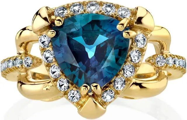 Alt view image 2 of 3 - Oravo 14K Yellow Gold 2.25 carat Created Alexandrite Homage Ring