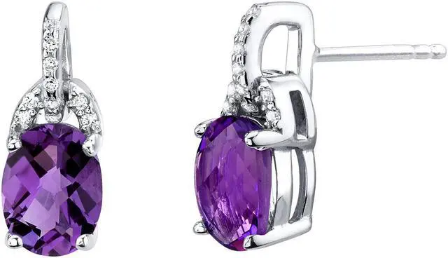 Main image of Amethyst Sterling Silver Pirouette Drop Earrings 2.25 Carats
