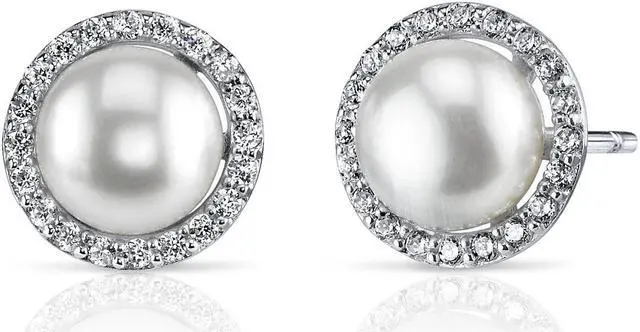 Main image of Circle of Life 7.5mm Freshwater Cultured Pearl Earrings Sterling Silver