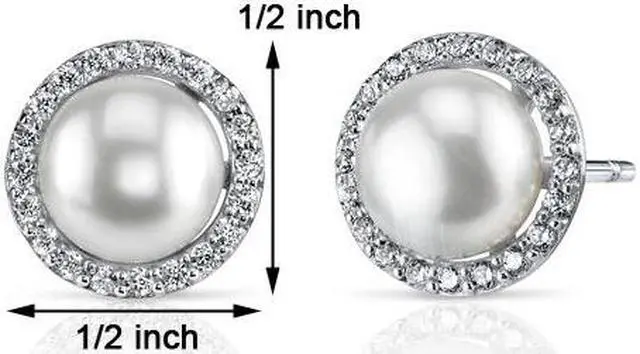 Alt view image 3 of 3 - Circle of Life 7.5mm Freshwater Cultured Pearl Earrings Sterling Silver