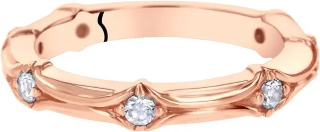 Alt view image 3 of 8 - Cubic Zirconia Stackable Ring in Rose Sterling Silver, 0.42 Carats