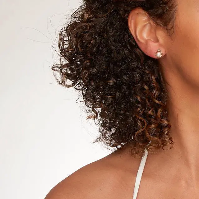 Alt view image 3 of 5 - 14K Yellow Gold Freshwater Pearl Round Button Shape Teardrop Earrings