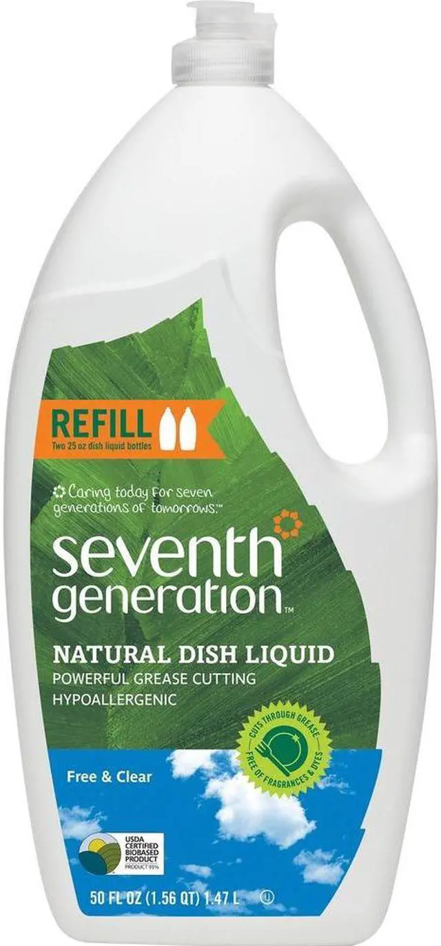 Alt view image 4 of 8 - Natural Dishwashing Liquid, Free & Clear, Jumbo 50 oz Bottle