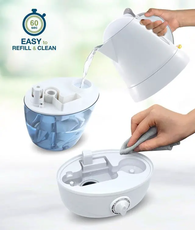 Alt view image 5 of 6 - Rosewill Ultrasonic Cool Mist Humidifier with 2.5L Large Capacity for Home/Bedroom | Quiet, Continuous Spraying Up to 16 Hours | Adjustable Mist Volume, 360° Nozzle, Auto Off, Easy Refill (RHHD-21001)