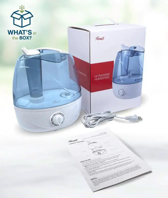 Alt view image 6 of 6 - Rosewill Ultrasonic Cool Mist Humidifier with 2.5L Large Capacity for Home/Bedroom | Quiet, Continuous Spraying Up to 16 Hours | Adjustable Mist Volume, 360° Nozzle, Auto Off, Easy Refill (RHHD-21001)