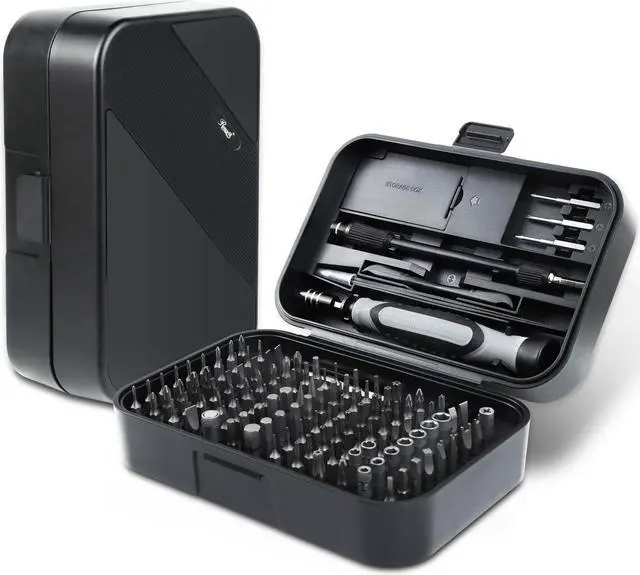 Main image of Rosewill 131-Piece Precision Screwdriver Toolkit for Home/Office Electronics Repair - 120 CRV Bits, Flexible Extension Shaft, Metal Prying Knife and More for Computer and Mobile Device Fix (RTK-046)