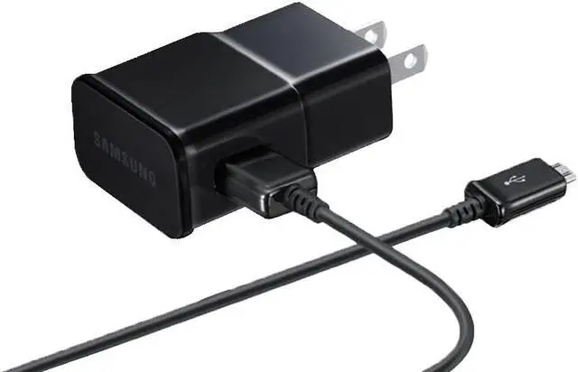 Alt view image 2 of 2 - Samsung 2Amp Travel Charger Adapter with Detachable Micro USB Data / Charging Cable - Black (Bulk Packaging)