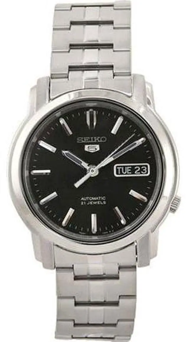 Alt view image 4 of 17 - Seiko 5 Automatic Black Dial Stainless Steel Mens Watch SNKK71