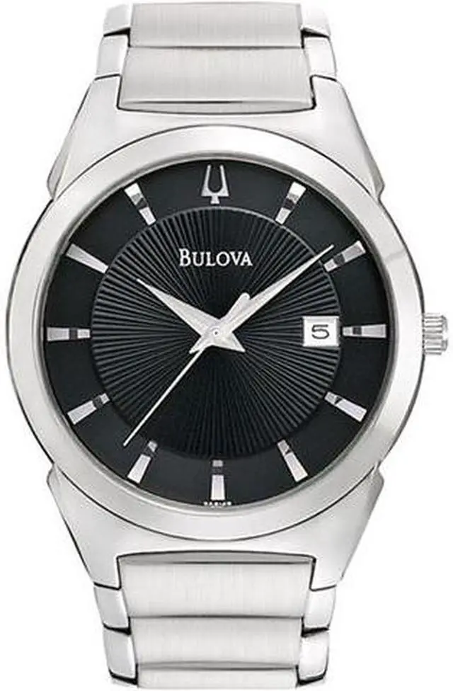 Main image of Bulova Steel Bracelet Date Window Black Dial Men's watch #96B149