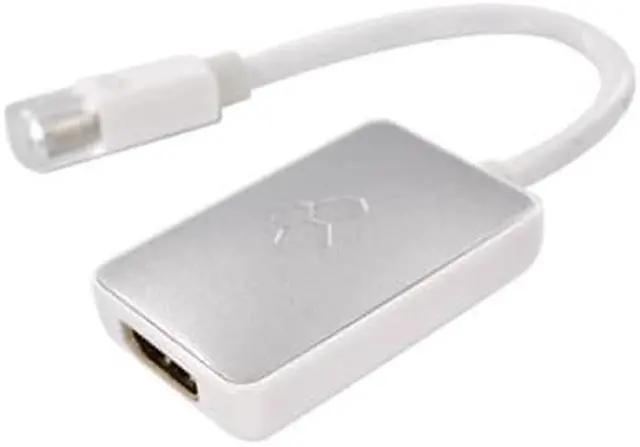 Alt view image 2 of 7 - Silver White Kanex iAdapt V2 Mini DisplayPort to HDMI Adapter w Audio
