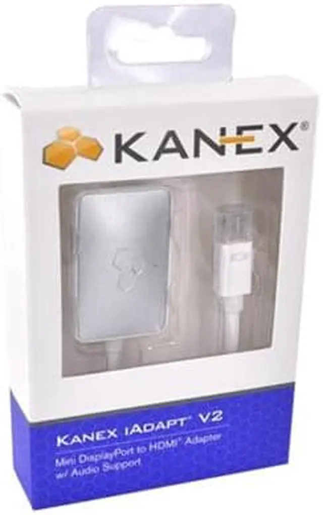 Alt view image 4 of 7 - Silver White Kanex iAdapt V2 Mini DisplayPort to HDMI Adapter w Audio