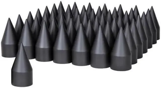 Main image of United Pacific 10000CB 33mm x 4-1/8 inch Black Spike Nut Cover - Thread-On (60 Pack)