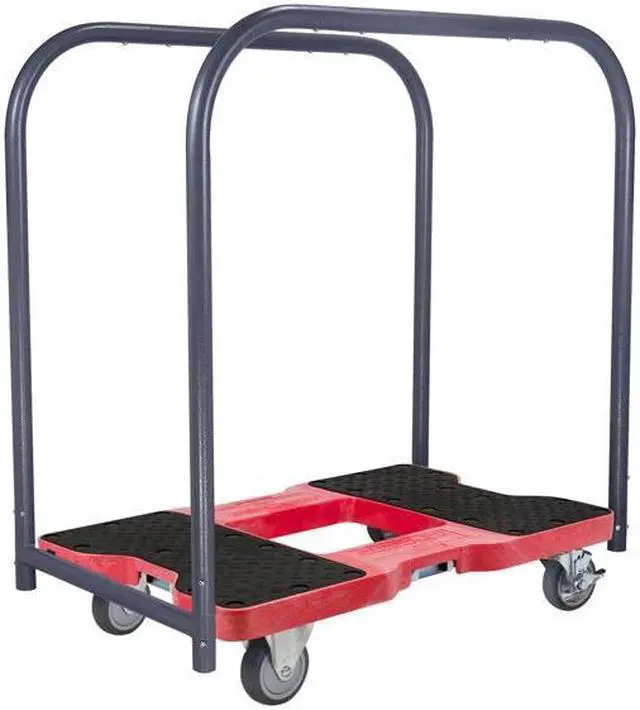 Alt view image 2 of 16 - Snap-Loc 1200 Lb Professional E-Track Panel Cart Dolly Red, Safely Moves More In Less Time With Easy Rolling Casters, Removeable Panel Bars, Optional E-Strap Safety Attachment! SL1200PC4TR
